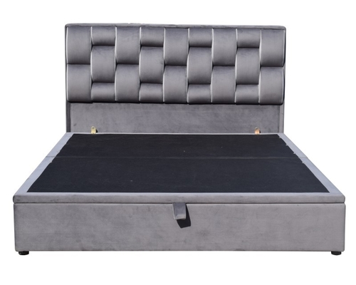 OEM sem redução de Grey Velvet da luz do quadro da cama do armazenamento do elevador de gás da madeira compensada