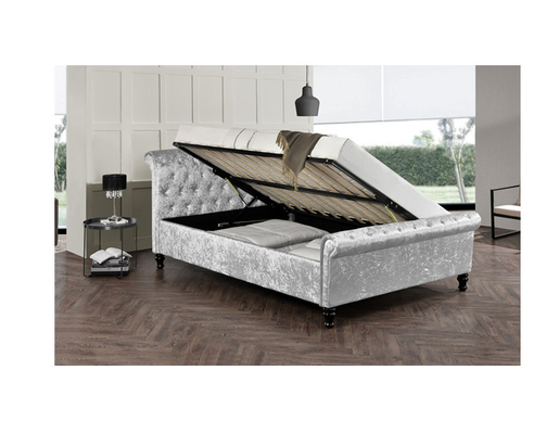 Quadro de Grey Velvet King Size Bed da tela com Crystal Buttons
