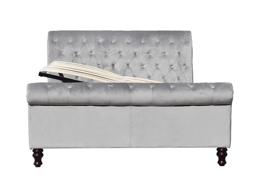 Quadro de Grey Velvet King Size Bed da tela com Crystal Buttons