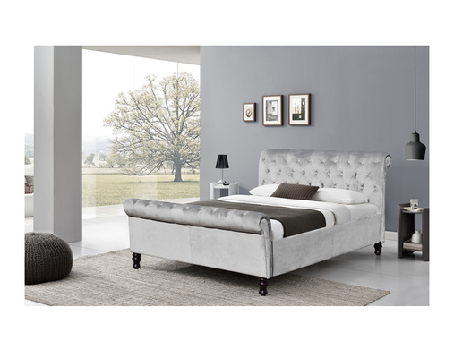 Quadro de Grey Velvet King Size Bed da tela com Crystal Buttons