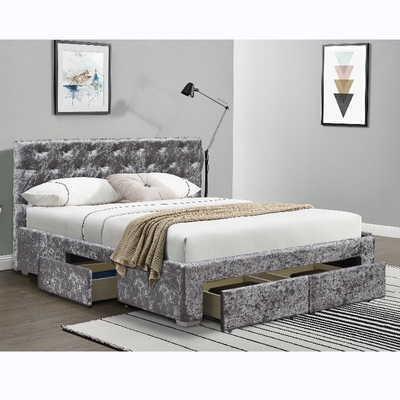 Quadro estofado dobro da cama do otomano do tamanho da rainha com o ODM do OEM de 4 gavetas