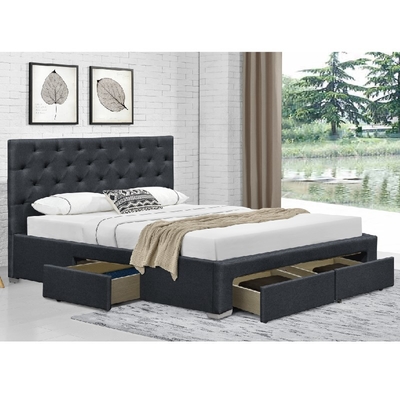 Quadro estofado dobro da cama do otomano do tamanho da rainha com o ODM do OEM de 4 gavetas
