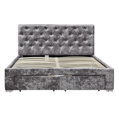 Quadro estofado dobro da cama do otomano do tamanho da rainha com o ODM do OEM de 4 gavetas