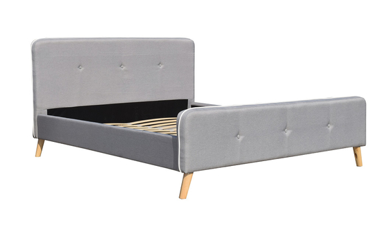 As crianças personalizadas estofaram o botão da cama adornado com tela Grey Easy Assemble claro