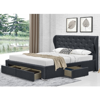 A tela de linho da madeira compensada voou o tamanho dobro da cama do armazenamento do otomano