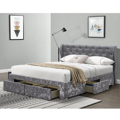 A tela de linho da madeira compensada voou o tamanho dobro da cama do armazenamento do otomano
