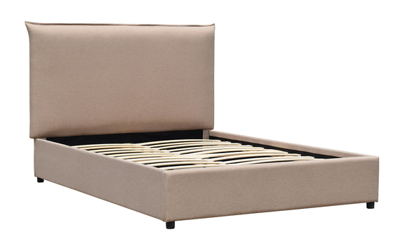 Claro de linho - o rei marrom Europen Style Modern do quadro da cama estofou a cama de plataforma