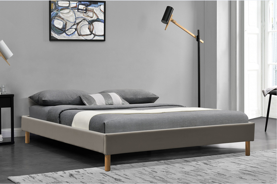 Couro contemporâneo 140x190Cm do rei Assemble PLUTÔNIO do rei Upholstered Platform Bed