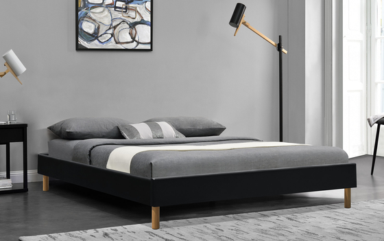 Couro contemporâneo 140x190Cm do rei Assemble PLUTÔNIO do rei Upholstered Platform Bed