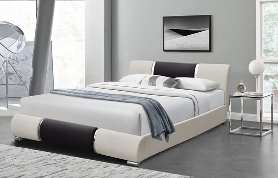 O falso branco preto cobre o quadro da cama estofou a plataforma 160X200Cm