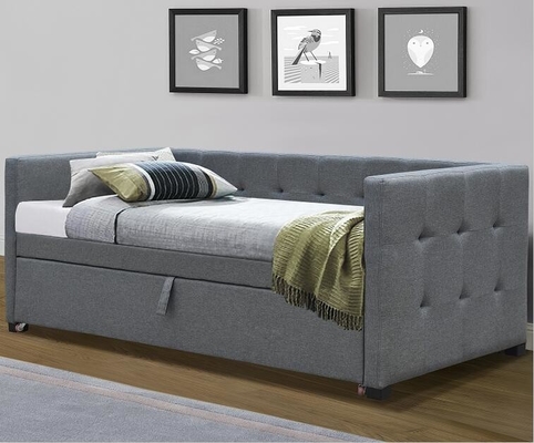 DayBed estofado gêmeo de linho