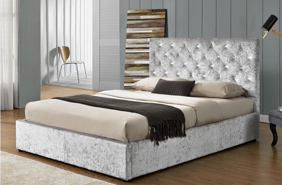 O rei Size Platform Tufted estofou o quadro da cama com cabeceira dos botões