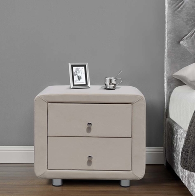 2 da tela moderna da madeira compensada de Nightstand da gaveta gavetas cobertas de linho ENSOLARADAS do armário