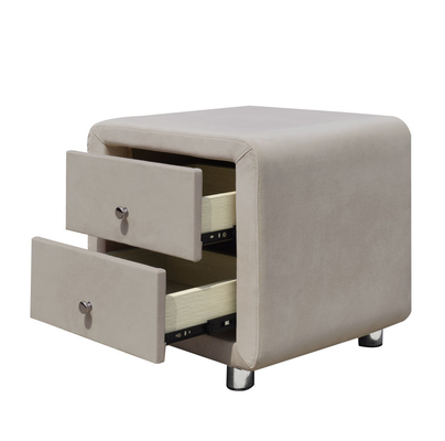 2 da tela moderna da madeira compensada de Nightstand da gaveta gavetas cobertas de linho ENSOLARADAS do armário