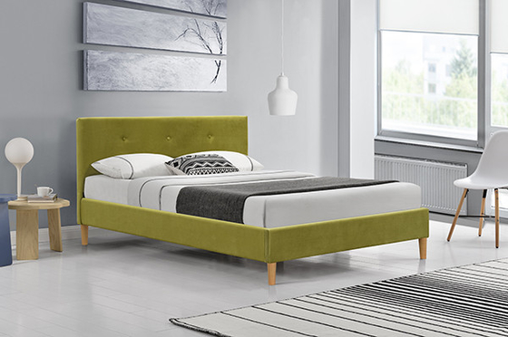 O creme verde adornado esmagou o quadro dobro da cama da cabeceira do descanso de veludo