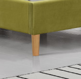O creme verde adornado esmagou o quadro dobro da cama da cabeceira do descanso de veludo