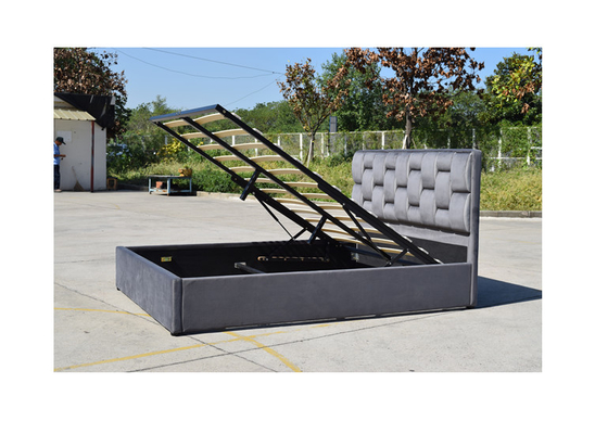 Bedframe estofado de linho do tamanho do gêmeo da tela com elevador de gás