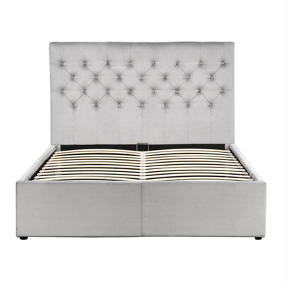 Cor opcional Tecido de veludo esmagado Elevador de gás Armazenamento de tamanho completo Cama confortável para dormir CE