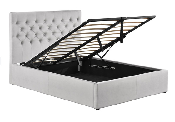 Cor opcional Tecido de veludo esmagado Elevador de gás Armazenamento de tamanho completo Cama confortável para dormir CE