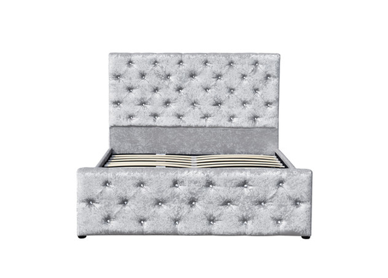 Gavetas esmagadas estofadas personalizadas do armazenamento do rei Size Bed With de veludo