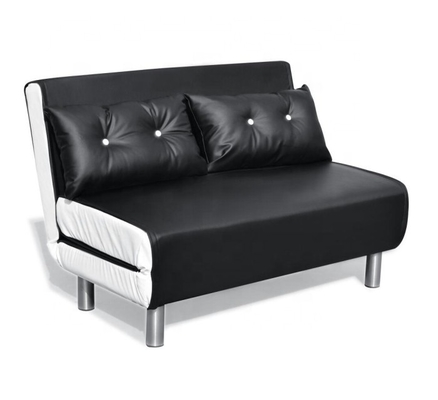 Pés de couro do metal de Sofa Bed Black White With da cadeira de dobradura do plutônio