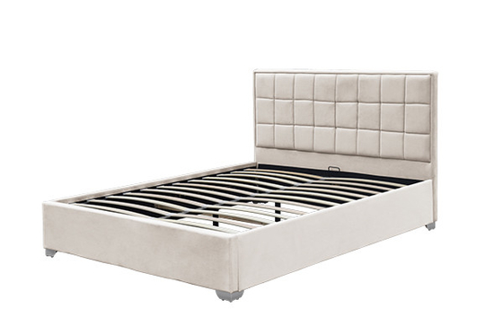 A cama bege do armazenamento do otomano de veludo de Horwood molda 120x200cm 140x200cm 160x200cm 180x200cm
