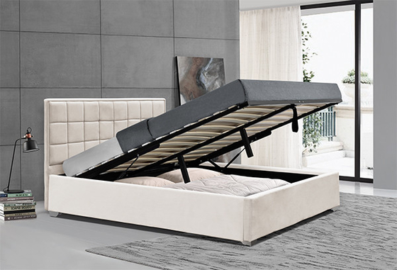 A cama bege do armazenamento do otomano de veludo de Horwood molda 120x200cm 140x200cm 160x200cm 180x200cm
