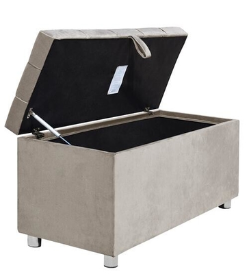 Veludo Toy Bench Plush Soft de Chesterfiled Grey Ottoman Storage Box Crushed